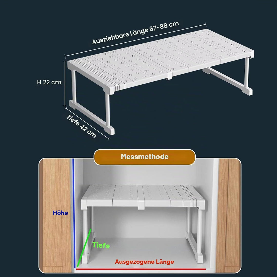 Erweiterbares Schrankregal, Verstellbare Kleiderschrank Organizer Rack, Stapelbar Aufbewahrungsorgan