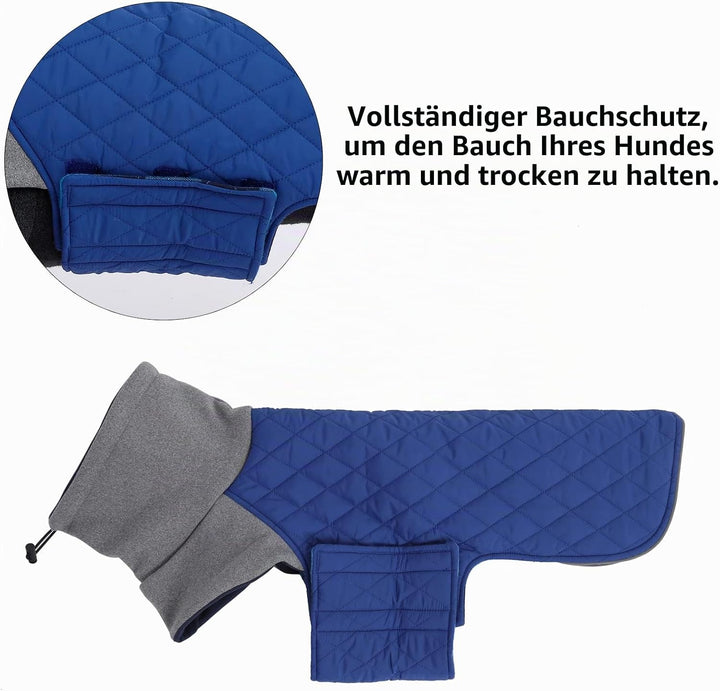 Geyecete Hundemantel Dackel, Dackel Wintermantel, Warmer Quilten Dackelmantel mit Geschirr Loch,Wind