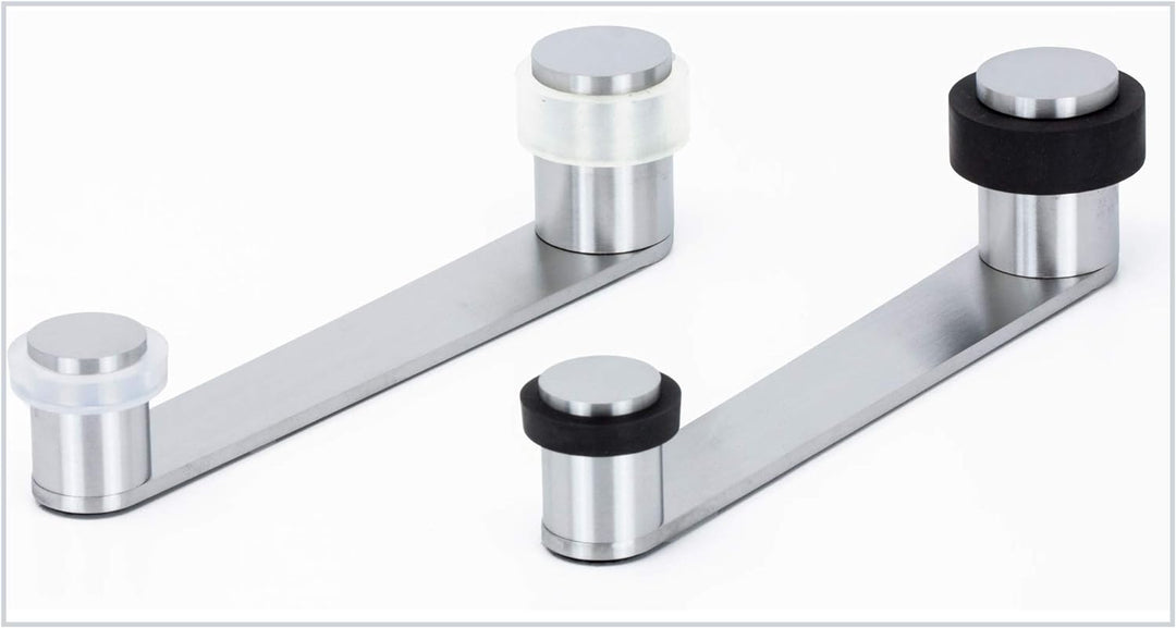 Türstopper mit Drehhalter |Für Türen bis 100 mm | Gummi Schwarzer | Edelstahl AISI 304 | Finish Matt
