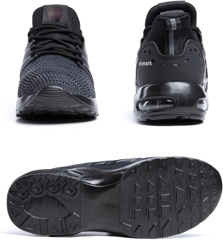 Hitmars Arbeitsschuhe Unisex Gr.36-47 36 EU Sneaker B Alles Schwarz, 36 EU Sneaker B Alles Schwarz