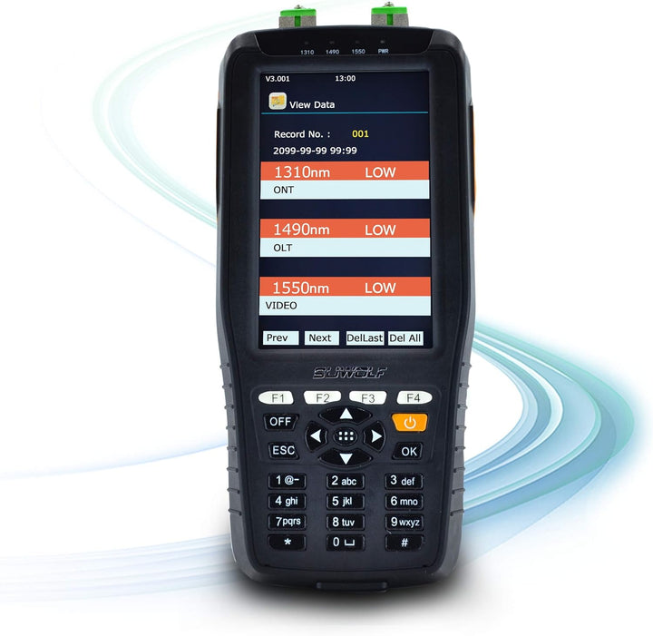 1310/1490 / 1550nm tragbares optisches PON-Leistungsmessgerät, tragbares PON-Glasfaserkabeltester-We