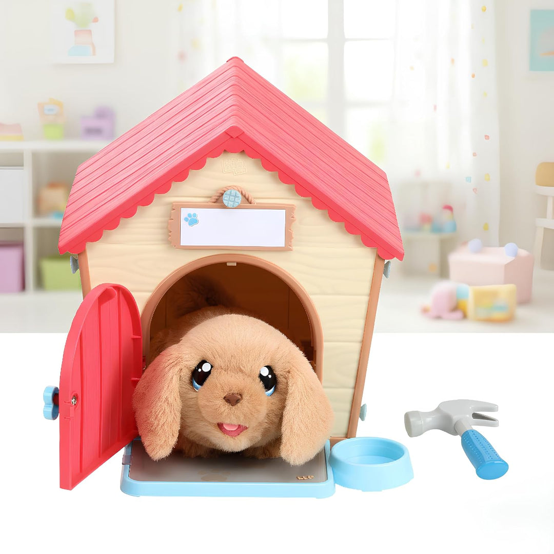 Little Live Pets – My Puppy's Home: interaktiver Hund mit DIY-Hundehütte zum Selbstaufbauen und span