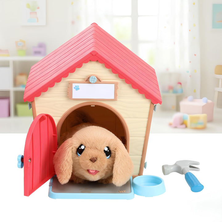 Little Live Pets – My Puppy's Home: interaktiver Hund mit DIY-Hundehütte zum Selbstaufbauen und span