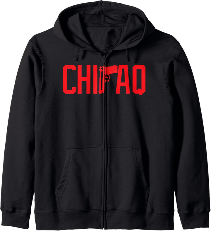 CaliDesign ChiraQ T-shirt Chicago Windy City Chitown Gun Kapuzenjacke