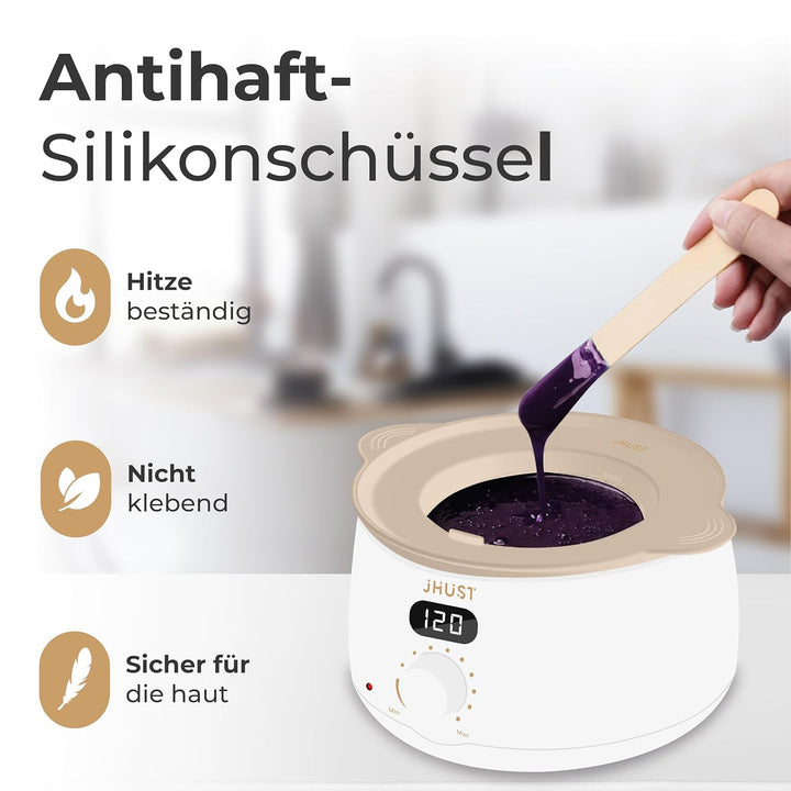 Wachswärmer-Set Grau mit 600 g Wachsperlen und umfangreichem Zubehör, inklusive After-Wax-Spray, Wac