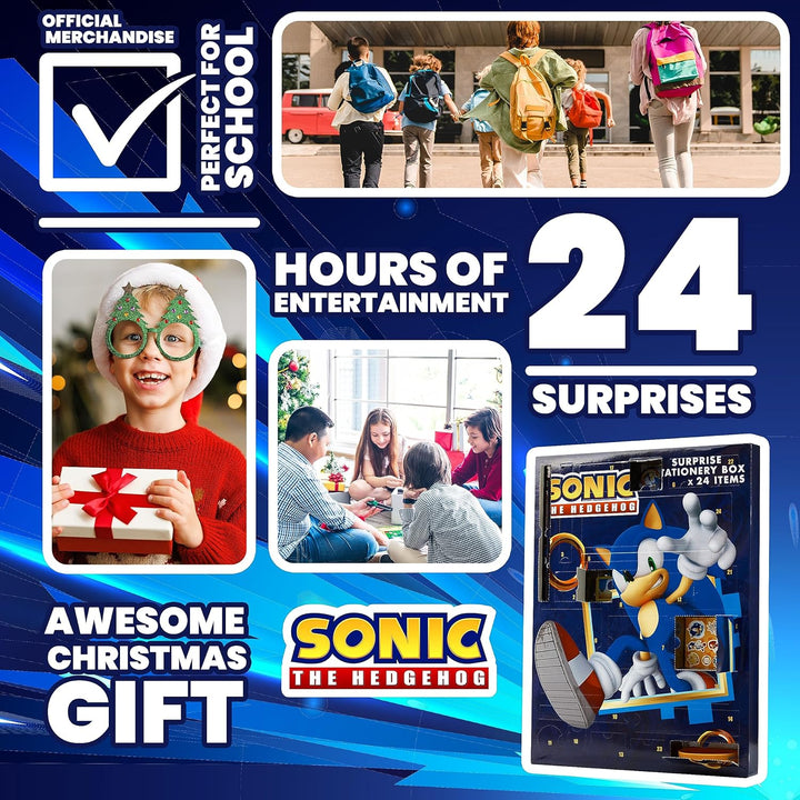 Sonic The Hedgehog Adventskalender 2024 - Schreibwaren Weihnachtskalender Jungen und Mädchen