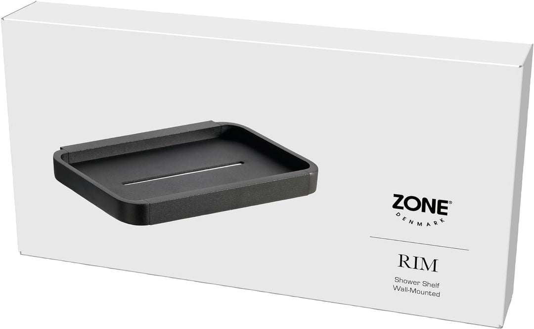 Zone Denmark Rim Duschregal, 22 x 11,4 x 2 cm, Schwarz Schwarz 22 x 11,4 x 2 cm, Schwarz 22 x 11,4 x