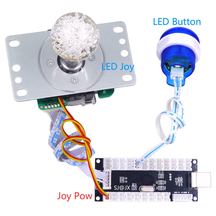 SJ@JX Arcade Game LED DIY Kit Mechanische Tastatur Schalter Arcade LED Knopf LED Joystick Controller