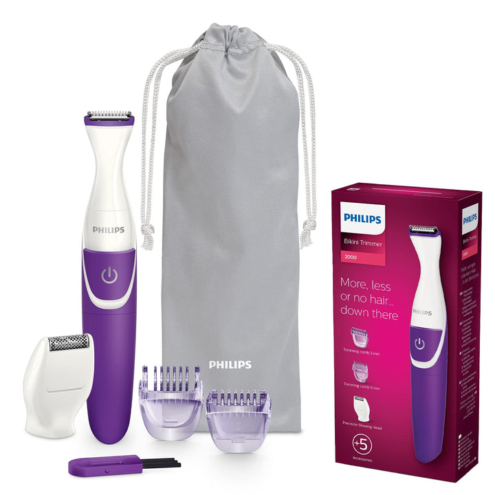 Philips BikiniGenie BRT383/15 – Handlicher Bikini-Trimmer zum Trimmen, Rasieren und Stylen der Bikin