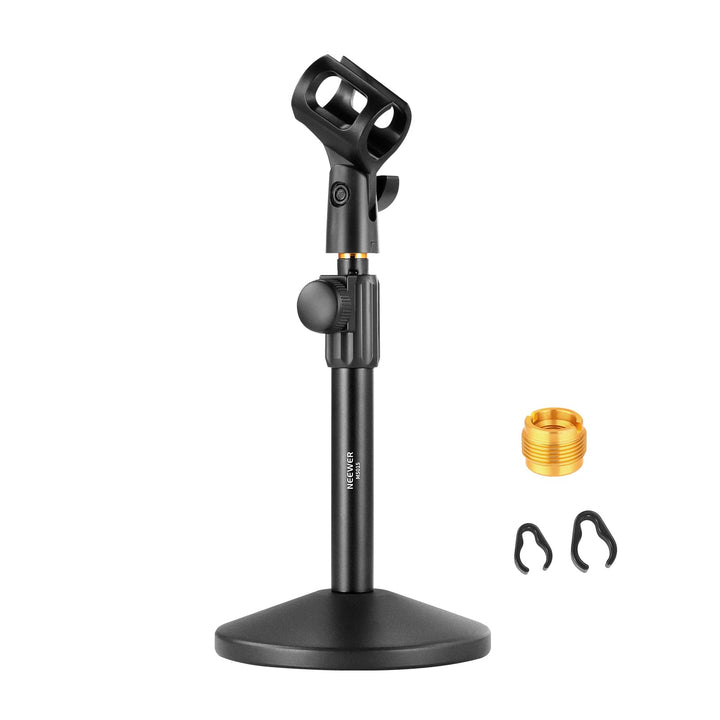 NEEWER Tisch Mikrofon Ständer, verstellbare Tischhalterung mit 3/8" bis 5/8" Schraubenadapter, kompa