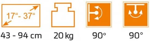 mywall HL12WL TV Wand-/-Deckenhalterung 43,2cm (17") - 94,0cm (37") zum Unterbau unter Hängeschränke