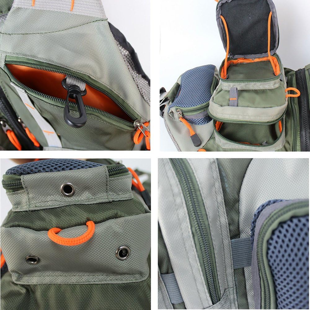 Kylebooker Fliegenfischen Weste Angelweste Einstellbare Grösse Maschen Multi-Taschen Jacke Einheitsg