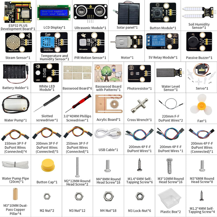 KEYESTUDIO IoT Control Smart Farm Starter-Set für Arduino ESP32, Elektronik-Programmier-Set, kompati