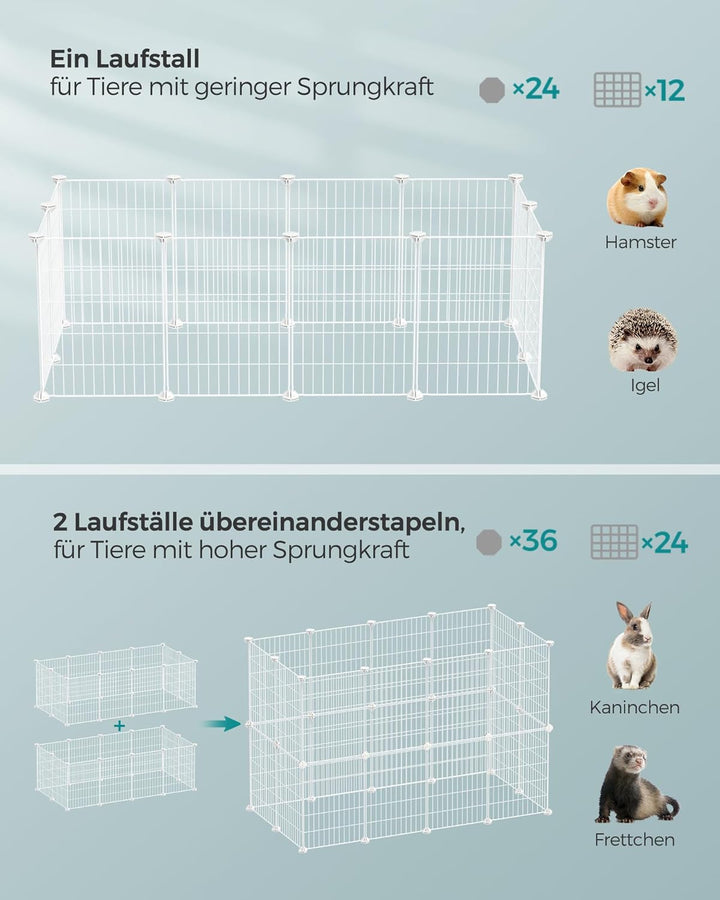 SONGMICS Freilauf, DIY-Kleintiergehege, KleintierkÄfig, Welpenauslauf, Kaninchen, Meerschweinchen, M