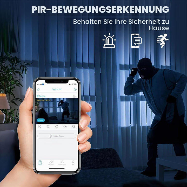 1080P HD Kleine Überwachungskameras, Lange Standby-Autonomie, WLAN Kamera | Unterstützt SD-Kartenspe