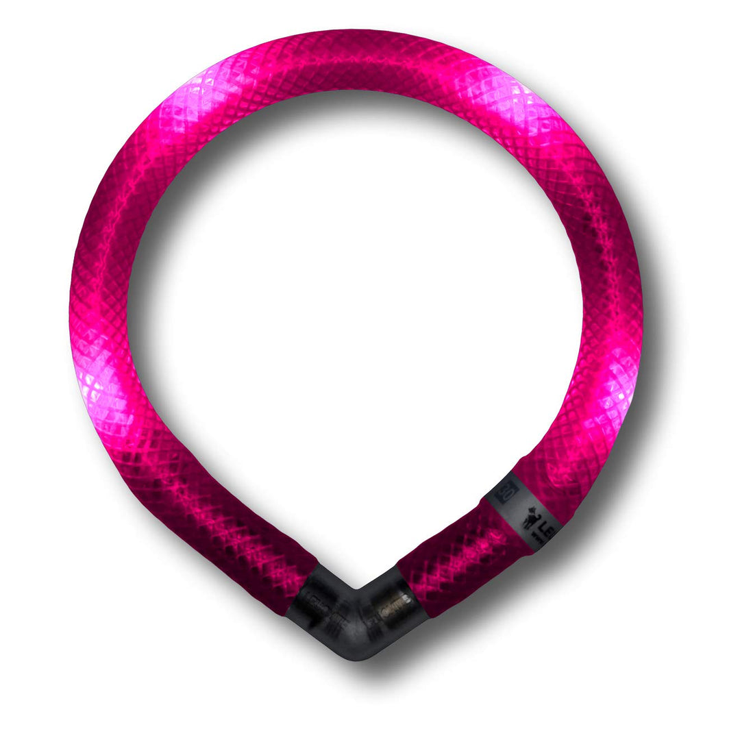 LEUCHTIE® Leuchthalsband Mini hotpink Grösse 32,5 I LED Halsband extra für kleine Hunde I wasserdich