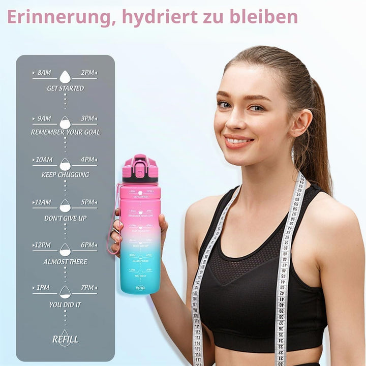 Niggeey Sport Trinkflasche 500ml, 700ml, 1L, 1,5L Trinkflasche Kinder Auslaufsicher, BPA-frei Tritan