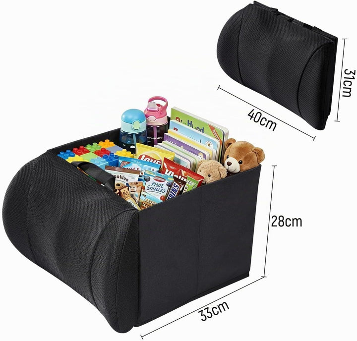 2-in-1 Klappbarer Kofferraum-Organizer mit Lendenkissen-Funktion - Robuste faltbare Box als Sitz- un