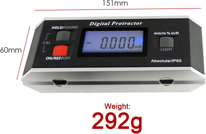 Winkelsucher Ebene Protractor Inclinometer Magnetic V-Groove 0~360 Grad mit Hintergrundbeleuchtung D
