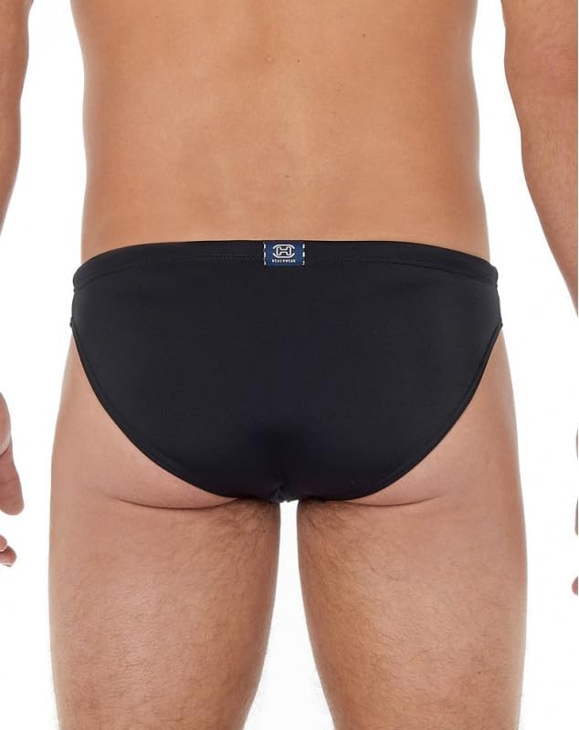 HOM Herren Slip De Bain Micro Sea Life Badehose M Noir, M Noir