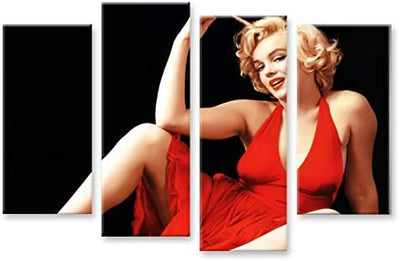 islandburner Bild Bilder auf Leinwand Marilyn Monroe V12 4er XXL Poster Leinwandbild Wandbild Dekoar