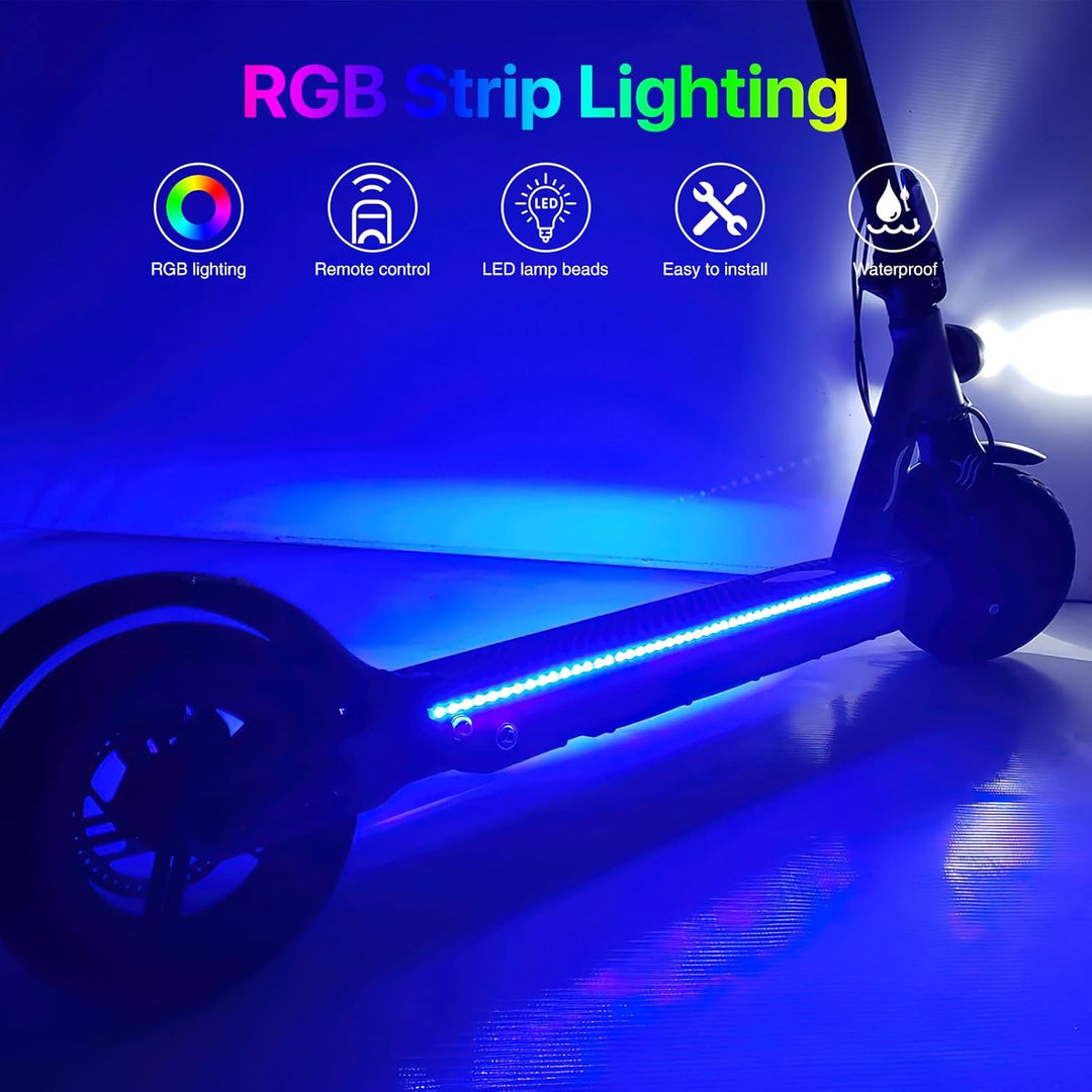 Elektroroller-Lichtstreifen M365, 30 LEDs, 50 cm, RGB-Lichtstreifen mit Fernbedienung, Skateboard-De