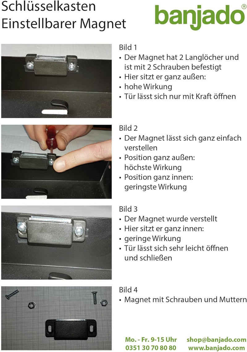 banjado Design Schlüsselkasten aus Edelstahl für 10 Schlüssel/Schlüsselschrank zur Schlüssel Aufbewa