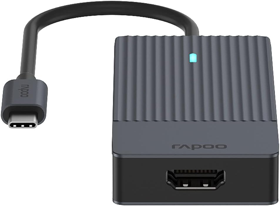 Rapoo UCM-2001 USB-C Multiport Adapter 4-in-1, 100W Power Delievery, 4K HDMI, 2 USB-A 3.0 Datenports