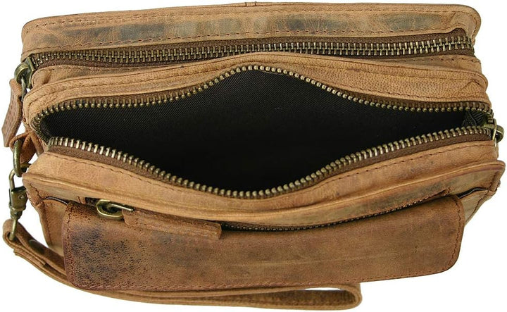 J JONES JENNIFER JONES Echt Leder Herren Handgelenktasche Herrenhandtasche Brieftasche Geldbörsentas
