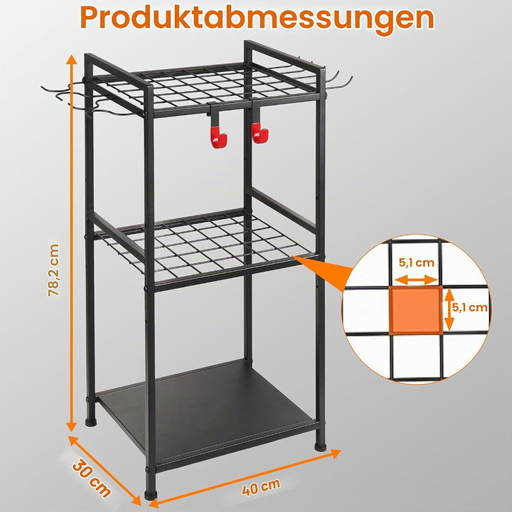 Gartengeräteständer mit 35 Schlitzen &amp; 11 Haken,Schwerlast Kohlenstoffstahl Gartengeräte Organizer,G