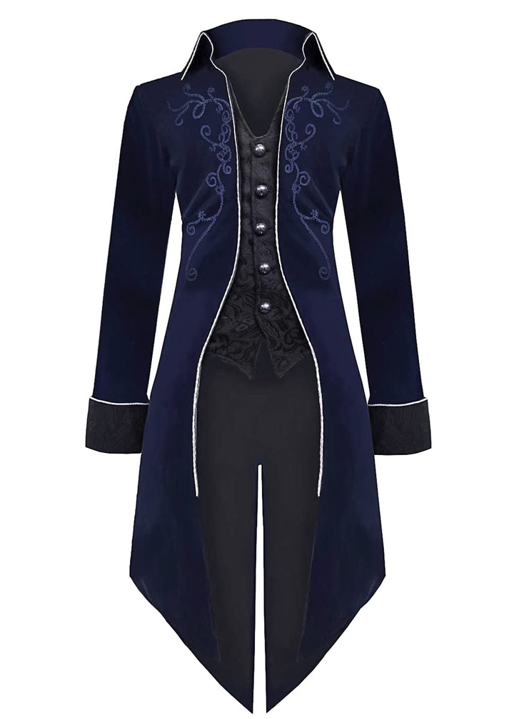 Herren Mittelalter Steampunk Jacke Gothic Frack Mantel Faschingskostüme,Renaissance Retro viktoriani