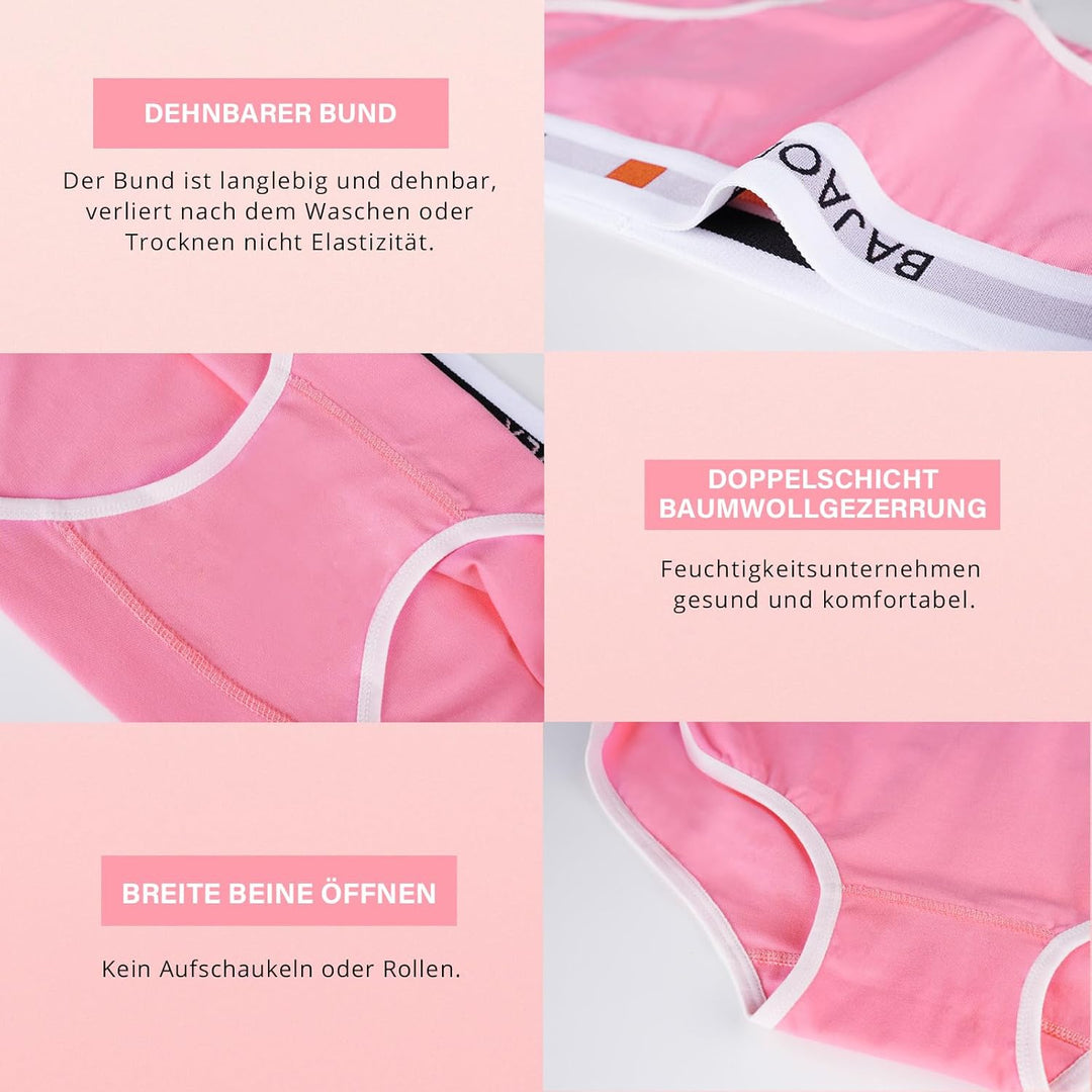 PHOLEEY Slip Unterhosen Damen Unterwäsche Feuchtigkeitsableitende Baumwolle Atmungsaktives Bikini Hö