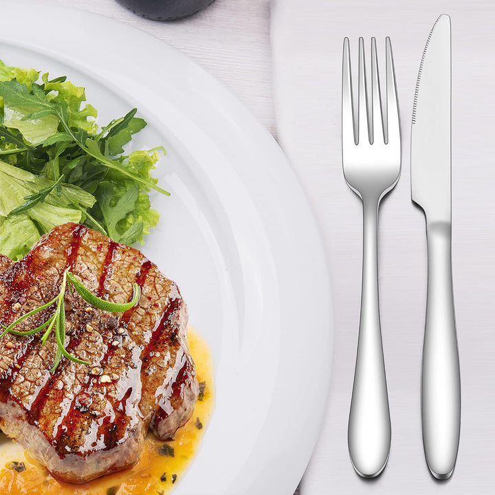 Herogo Besteck Set, 60-teilig Edelstahl Besteckset für 12 personen, Silber Essbesteck mit Gabel Löff