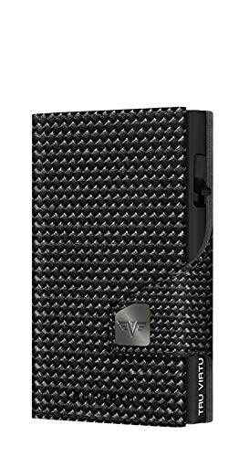 TRU VIRTU® Wallet Click & Slide Strap Edition Diagonal Carbon Black/Black, Diagonal Carbon Black/Bla