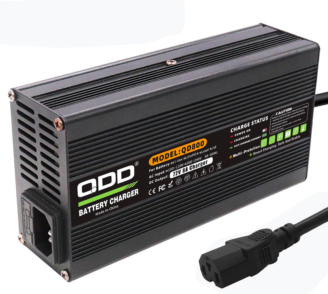 QDD 72V 8A Ladegerät 82,8 V Bleiakkumulator Ladegerät für 72 V Bleiakkumulator mit DC Stecker C13 N+