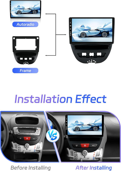 JOYX Android 12 IPS Autoradio Passt für Toyota Aygo/Peugeot 107/Citroen C1 (2005-2014) - 4G+64G - Ei