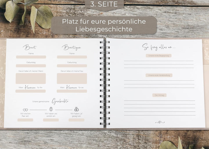 Love Notes Gästebuch Hochzeit mit Fragen zum Ausfüllen – Hochwertiges Hochzeitsbuch für unvergesslic