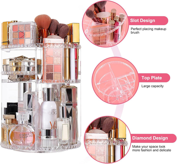 360 Rotierender Make Up Organizer und Lippenstift-Organizer, 16 Löcher, Lippenstifthalter, Verstellb