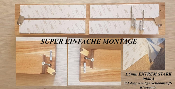 Maxarti - Eiche Massiv Magnetisch Messerhalter Doppelseitige Messerblock Messerleiste 45x9x4,5 cm Me