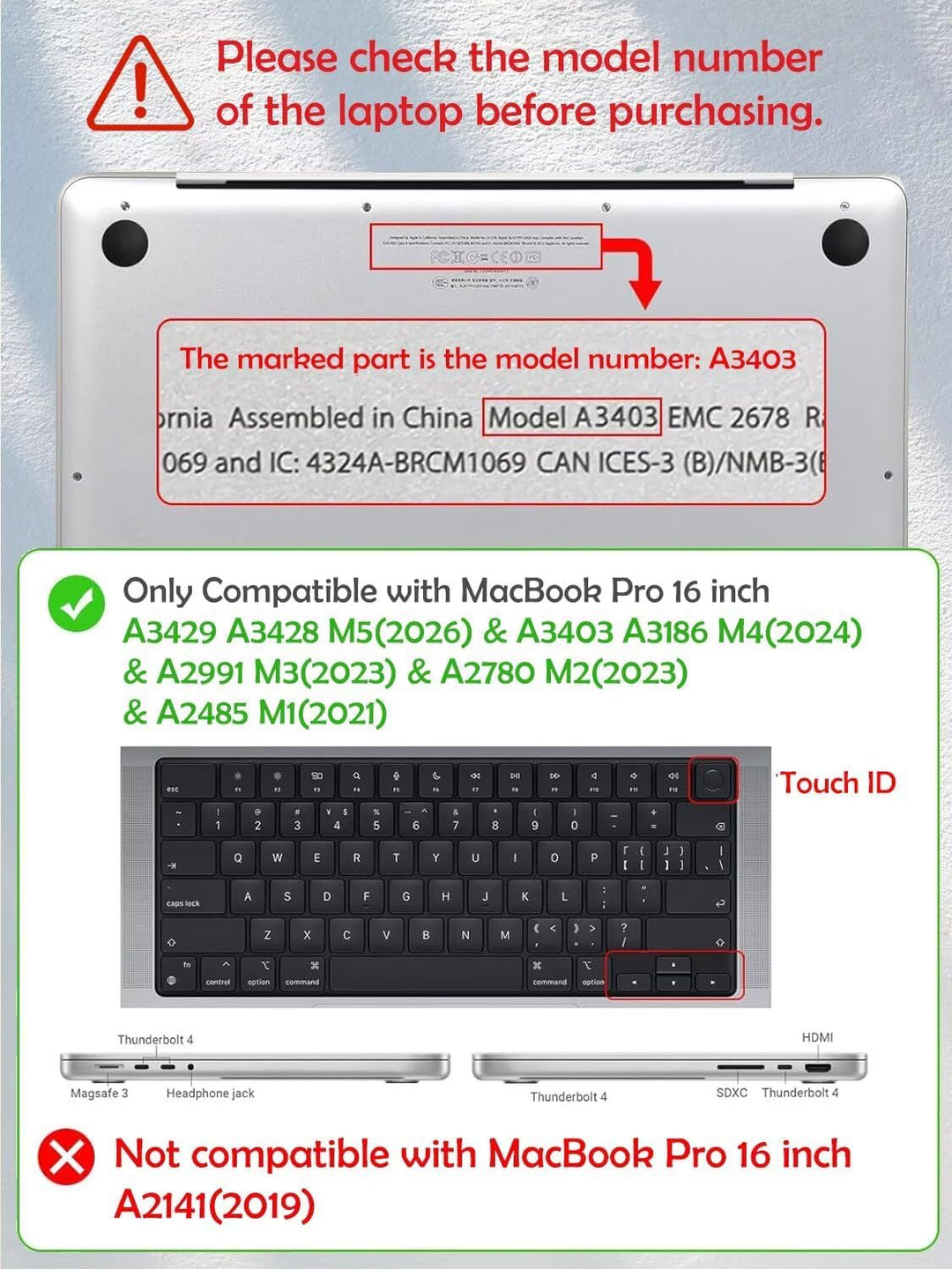 Fancity Hülle Kompatibel mit MacBook Pro 16 2025 2024 2023 2021 (M4 A3403 A3186 M3 A2991 M2 A2780 M1