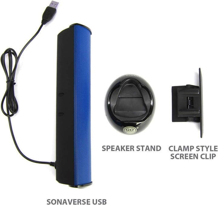 GOgroove SonaVERSE PC Soundbar für Laptops - USB-betriebene Mini-Soundbar mit tragbarem externem Cli