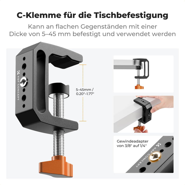 K&amp;F CONCEPT 22 Zoll Magic Arm mit Super Klemme für Tisch