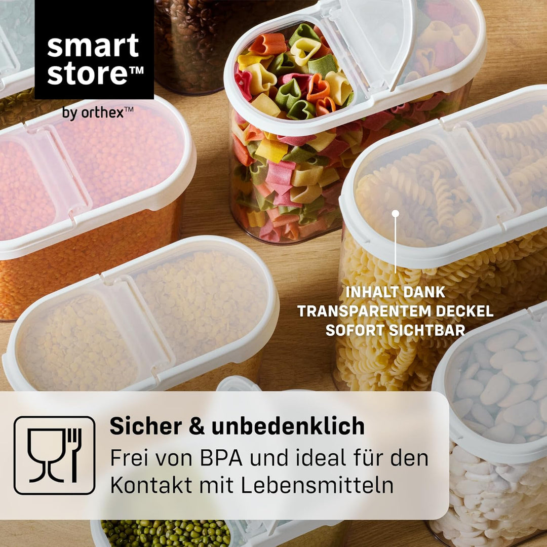 SmartStore Vorratsdose, 2er Set, BPA-frei, 1,1L, Vorratsbehälter mit Deckel I Stapelbar, Transparent