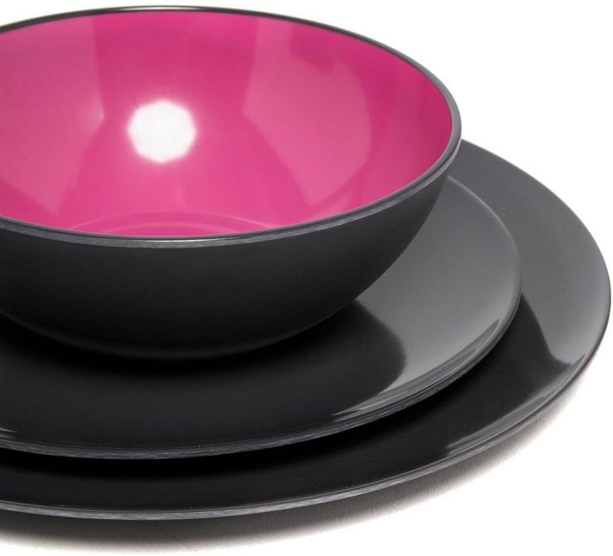 Gimex Geschirr-Set GreyLine 12-teilig brombeer