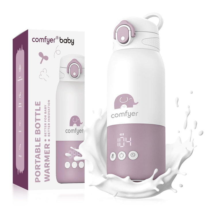 Tragbarer Flaschenwärmer Baby unterwegs für Baby, 12000mAh Akku, Schnelles Aufheizen 2 Min für Mutte