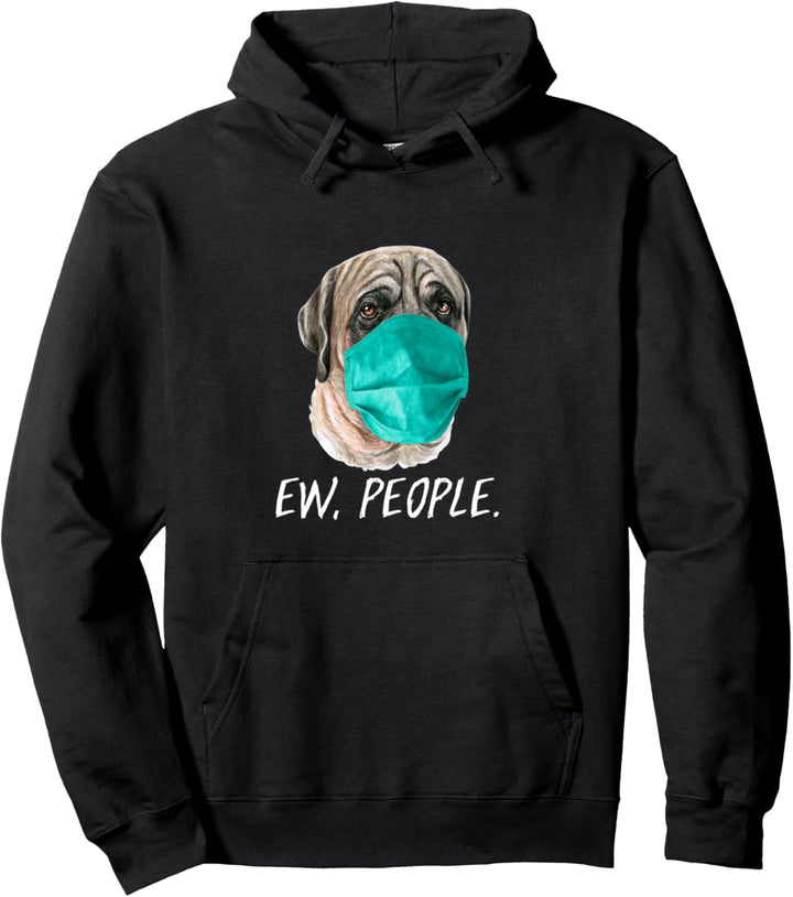 ENGLISH MASTIFF mit Gesichtsmaske Mundschutz Hund EW PEOPLE Pullover Hoodie