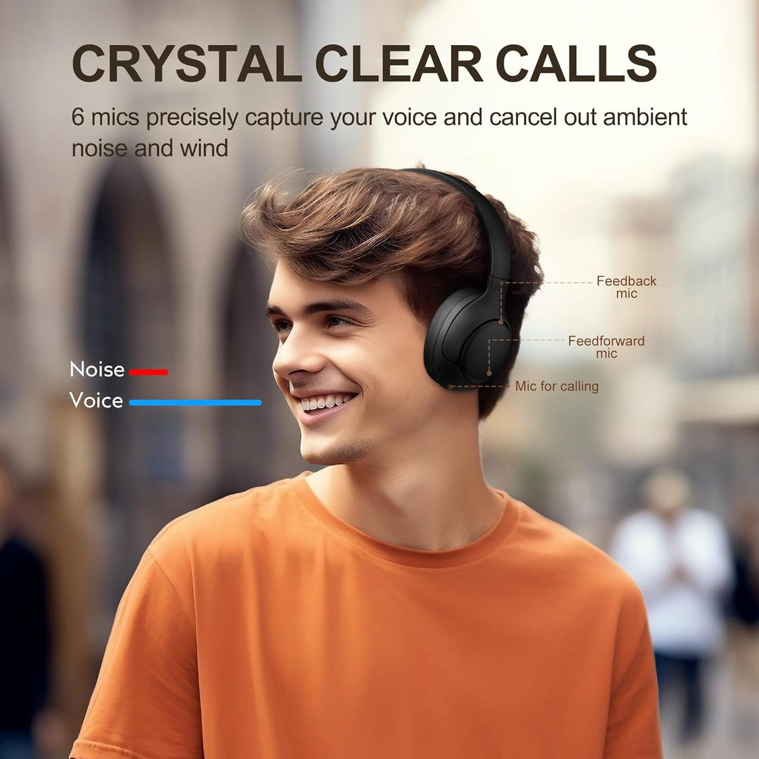 QCY H3 ANC Bluetooth Kopfhörer Over Ear,Hybrid Active Noise Cancelling Kopfhörer,Hi-Res Sound,60H Ak