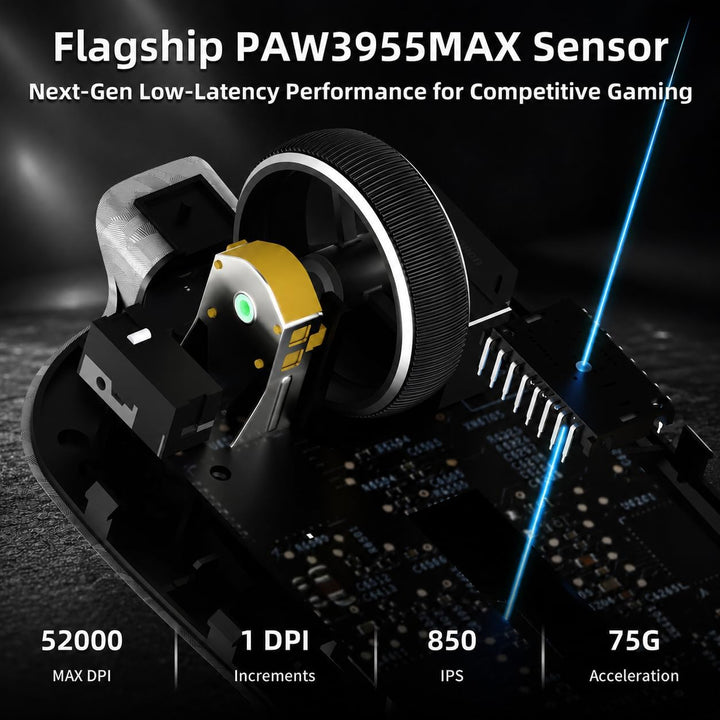 ATTACK SHARK RS3 Ultra Carbonfaser Kabellose Gaming Maus mit C06Ultra Kabel | Dual 8000Hz Abtastrate