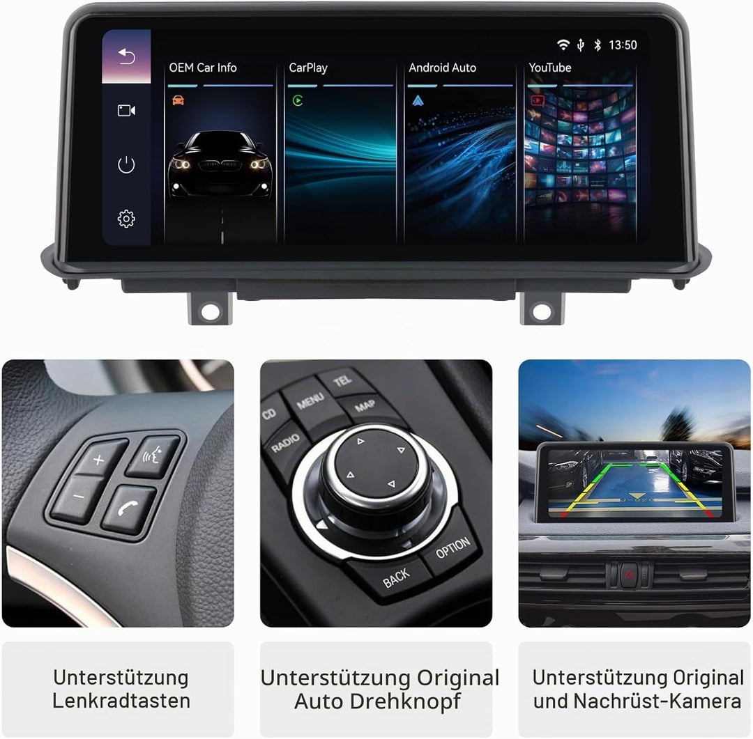 Autoradio mit drahtlosem CarPlay &amp; Android Auto Kompatibel mit BMW X5 X6 Serie F15/F16 (2014-2016)NB