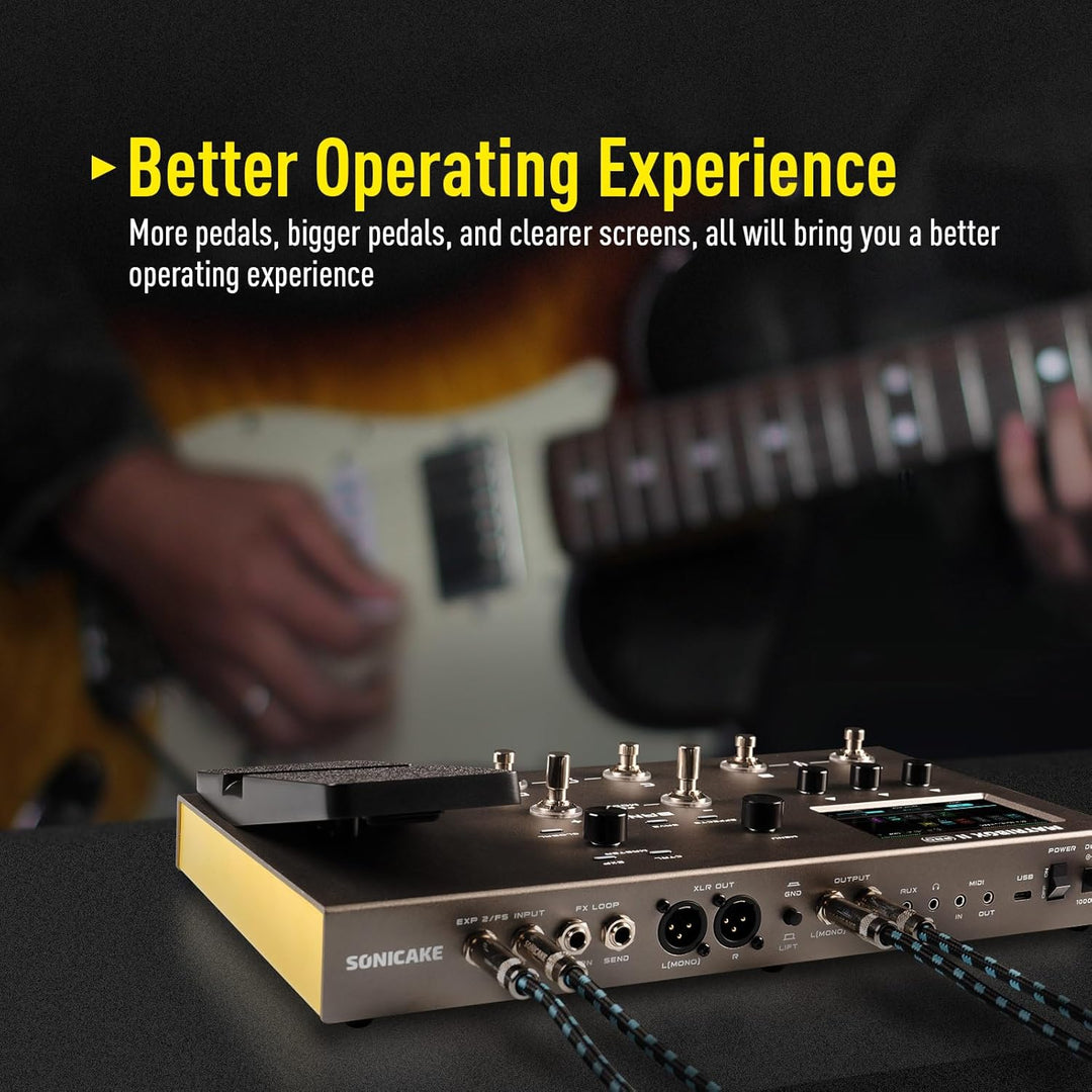 SONICAKE Multi Effekte mit Expression Pedal Guitar Bass Amp Modeling IR Cabinets Simulation FX Loop